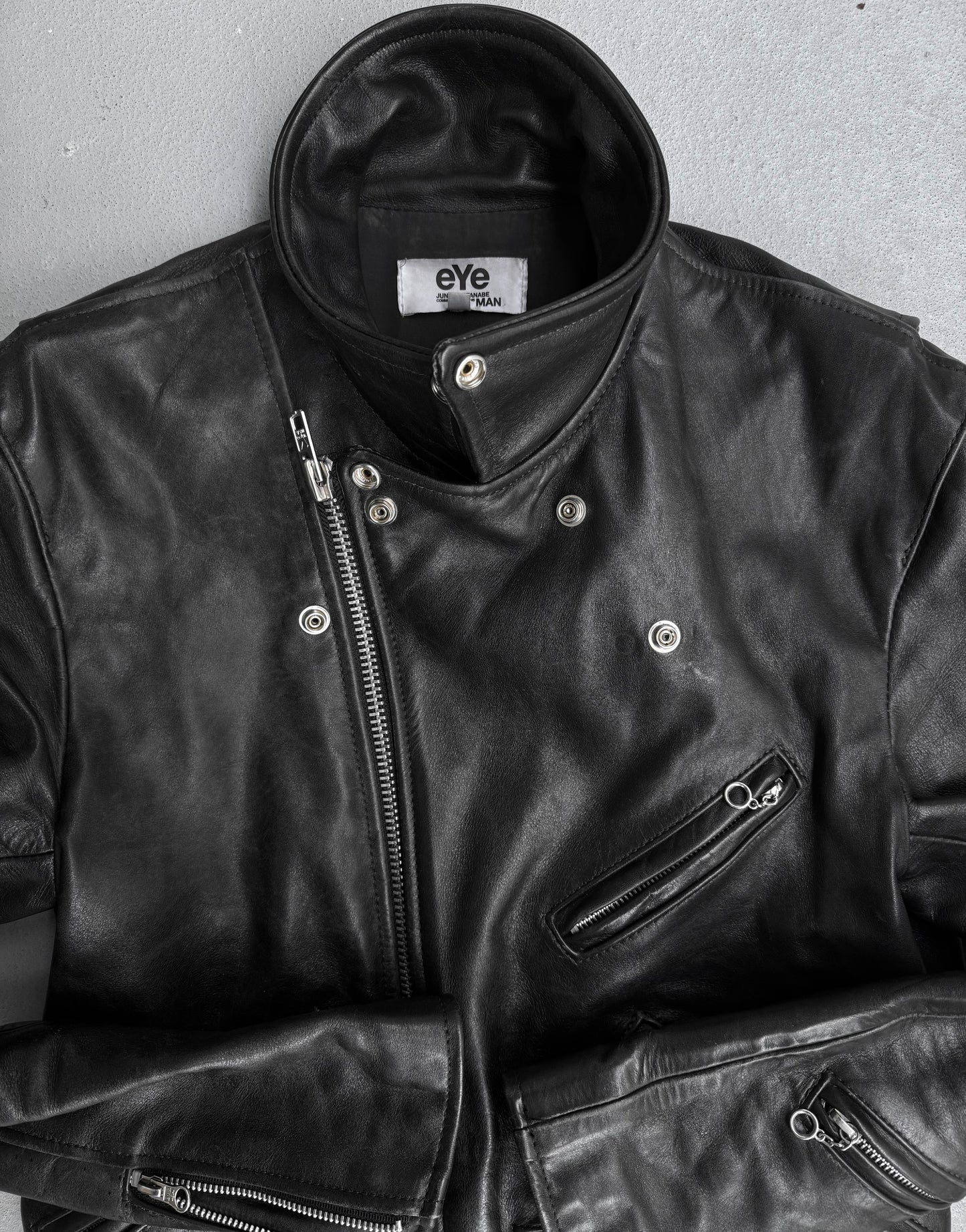 eYe Junya Watanabe MAN x VANSON Leathers AD2010 Full-grain Cowhide Leather Perfecto Rider Jacket