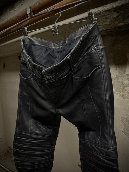 Yasuyuki Ishii Early 00s Padded Biker Sheepskin Leather Pants detail | DRIEW GARMENTS
