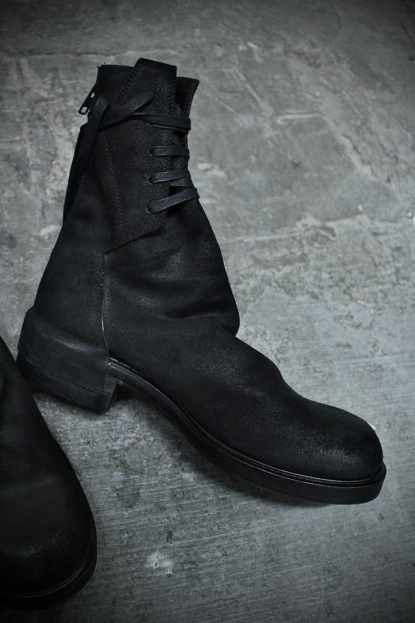 Cinzia Aria CINZIA ARAIA Reverse Cow Leather Back Zip Boots detail | DRIEW GARMENTS