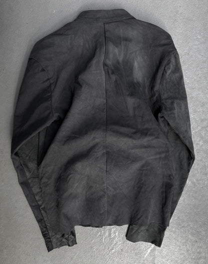 Zam Barrett SS25 Two-Toned Overlock Kangaroo ‘Faulted Shoulder 2.0’ Leather Jacket