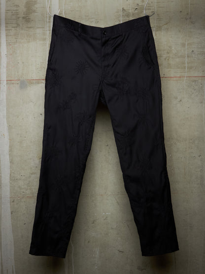 BLACK COMME des GARÇONS SS24 Black Sun Embroidered Wool Pants
