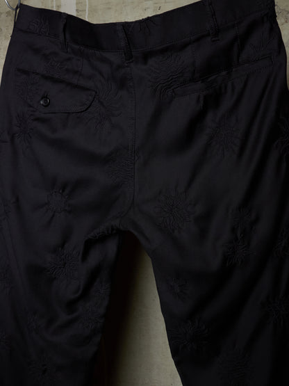 BLACK COMME des GARÇONS SS24 Black Sun Embroidered Wool Pants