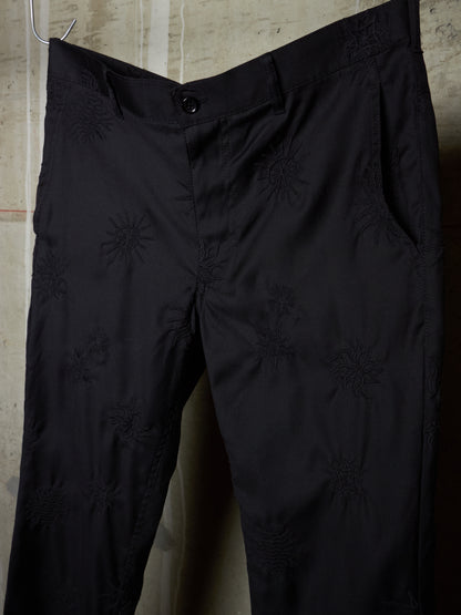 BLACK COMME des GARÇONS SS24 Black Sun Embroidered Wool Pants