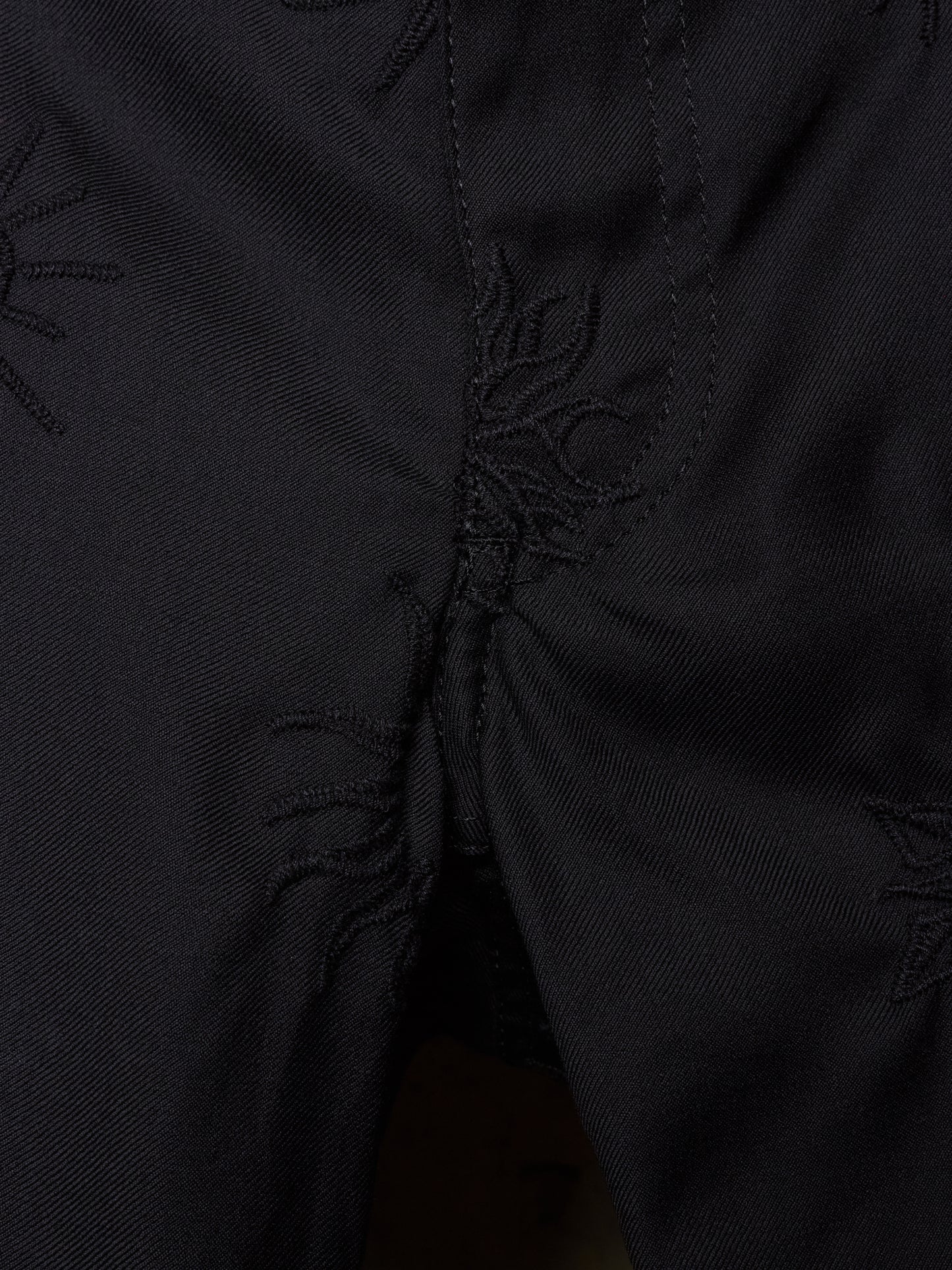 BLACK COMME des GARÇONS SS24 Black Sun Embroidered Wool Pants