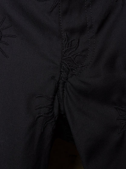 BLACK COMME des GARÇONS SS24 Black Sun Embroidered Wool Pants