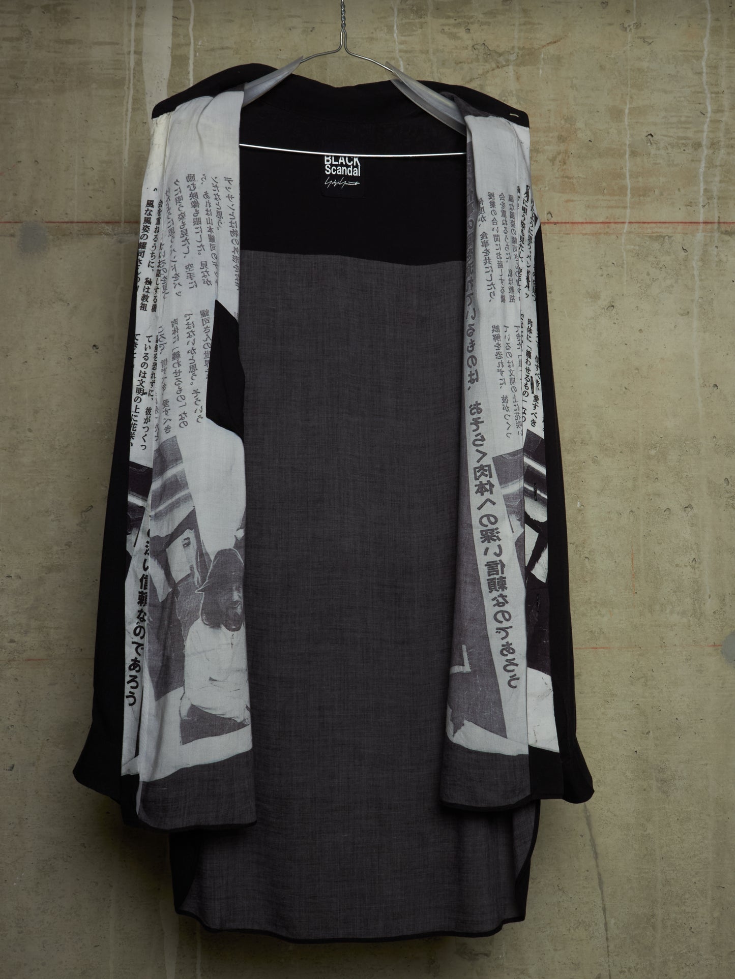 Yohji Yamamoto POUR HOMME BLACK Scandal SS19 Oversized Japanese Newspaper Print Shirt