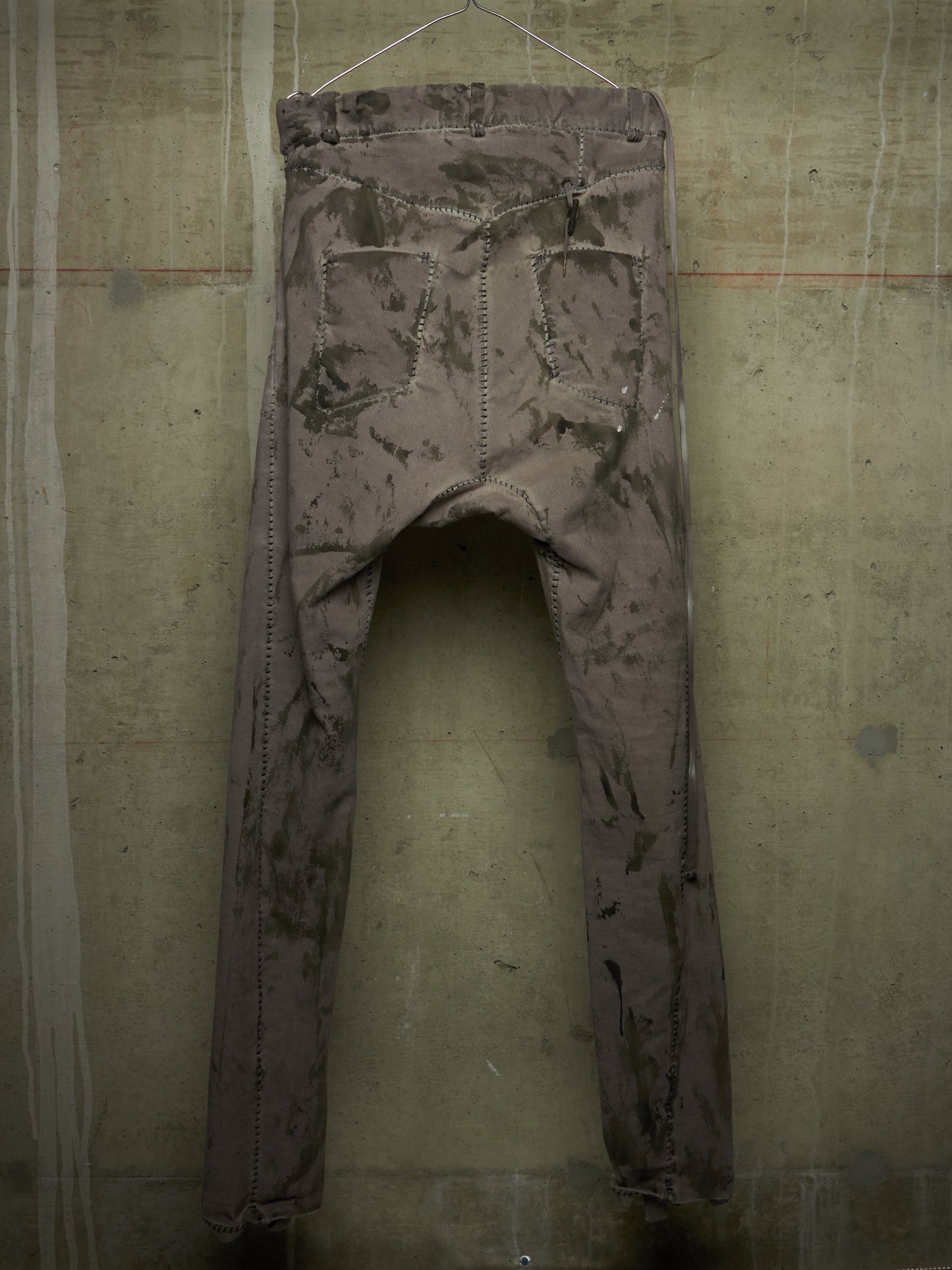 Boris Bidjan Saberi AW24 ‘P13.HS TF F1939’ Dirty Light Carbon Hand Stitch Vinyl Coated Denim