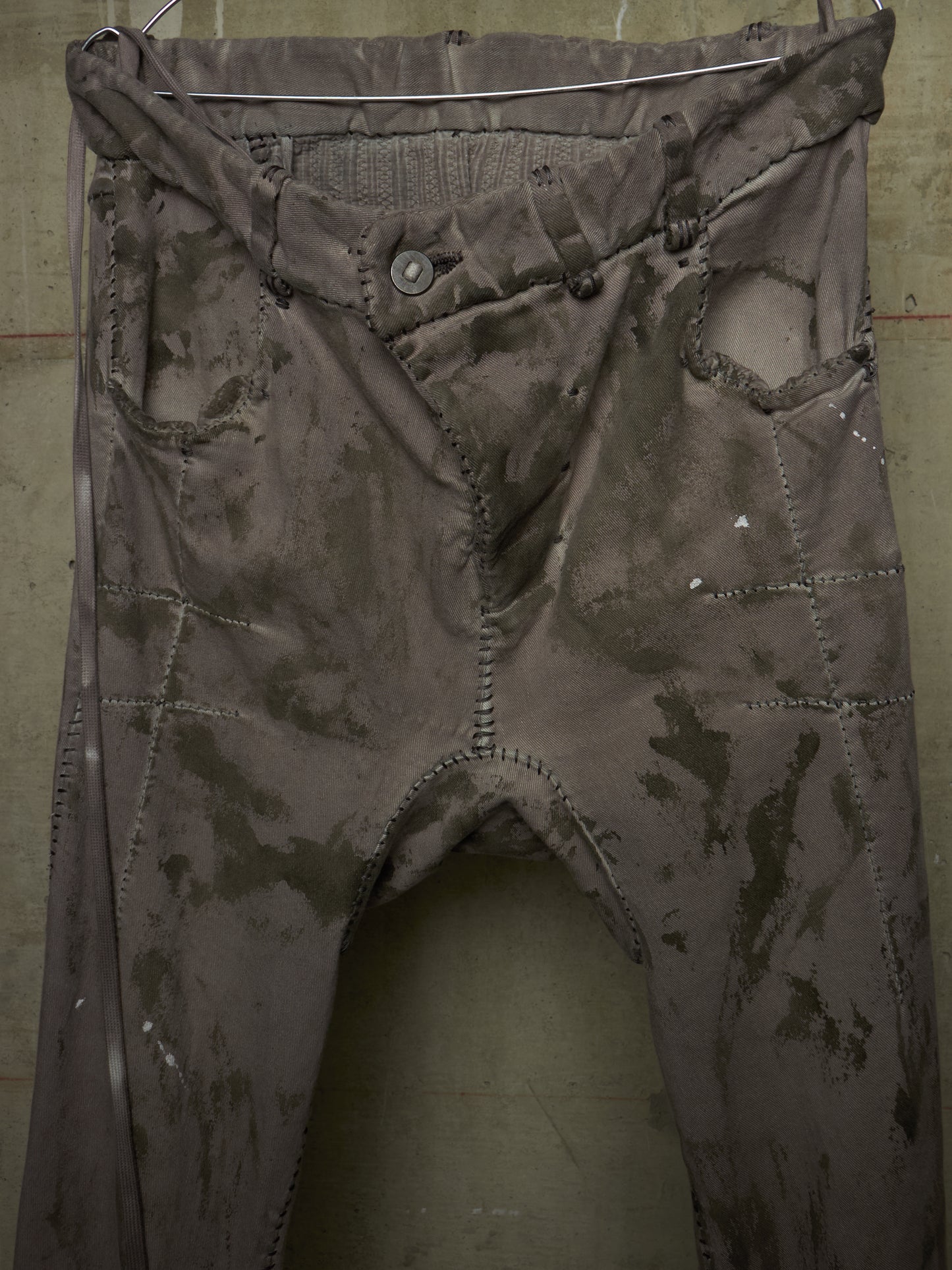 Boris Bidjan Saberi AW24 ‘P13.HS TF F1939’ Dirty Light Carbon Hand Stitch Vinyl Coated Denim