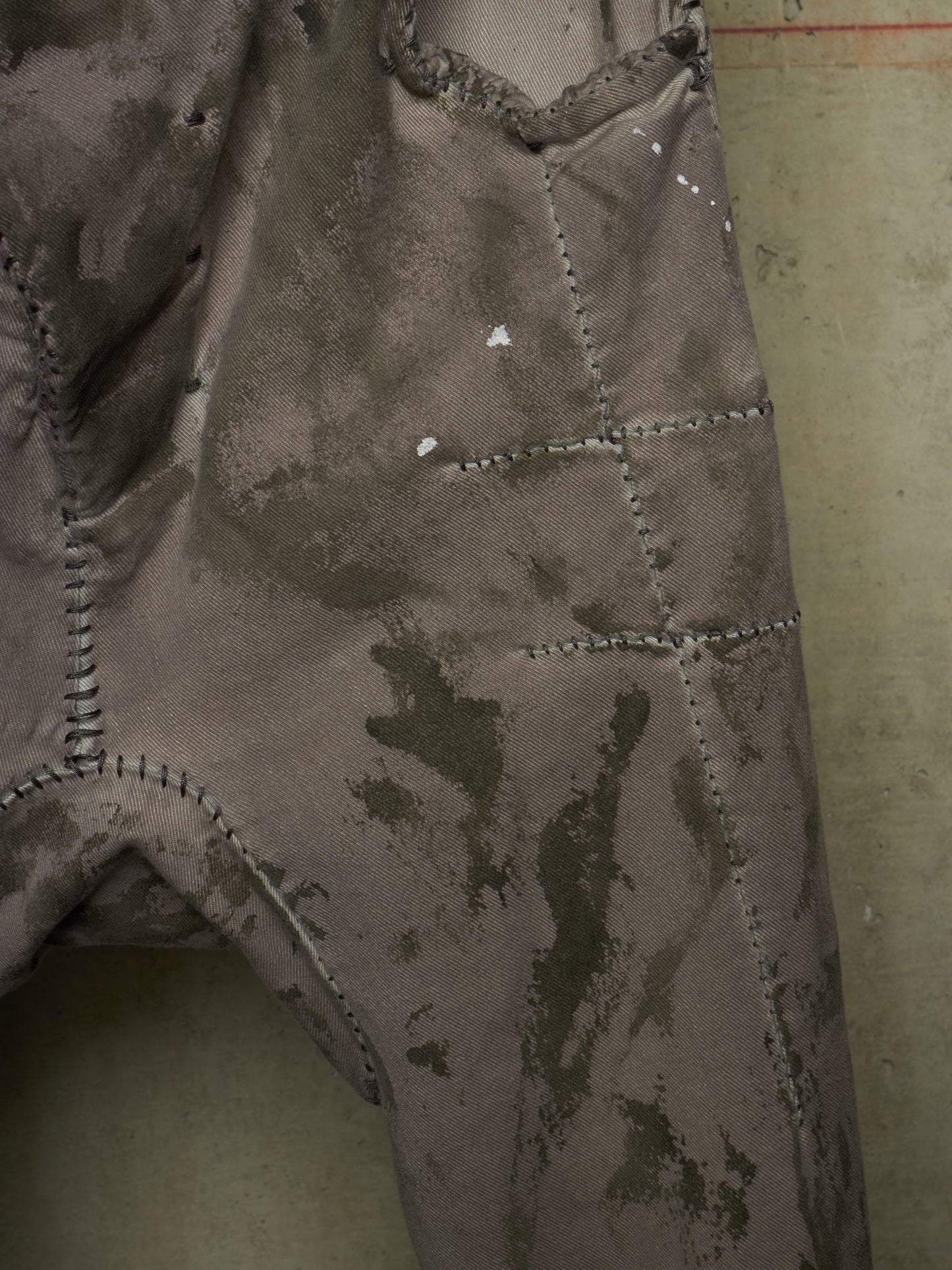 Boris Bidjan Saberi AW24 ‘P13.HS TF F1939’ Dirty Light Carbon Hand Stitch Vinyl Coated Denim