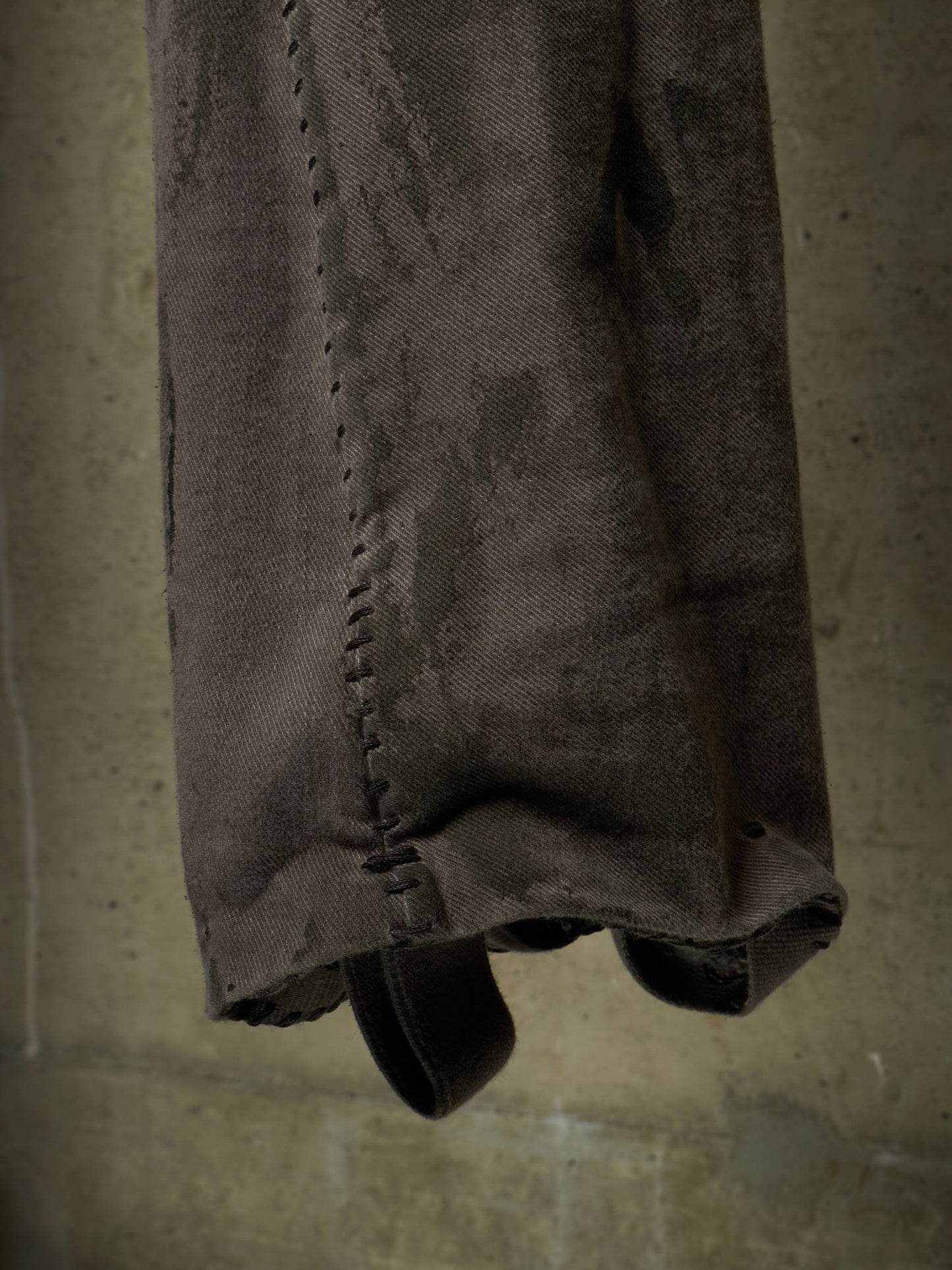 Boris Bidjan Saberi AW24 ‘P13.HS TF F1939’ Dirty Light Carbon Hand Stitch Vinyl Coated Denim