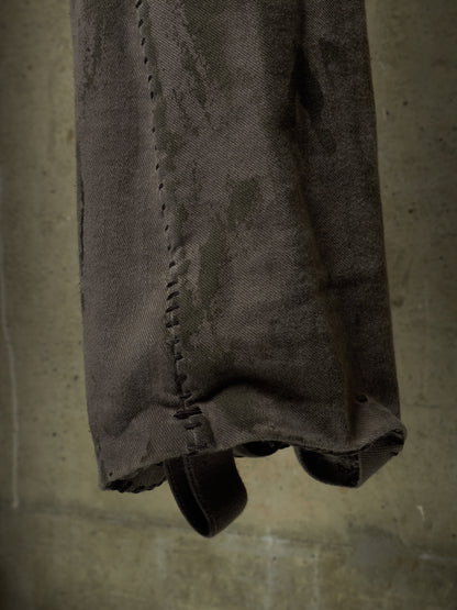 Boris Bidjan Saberi AW24 ‘P13.HS TF F1939’ Dirty Light Carbon Hand Stitch Vinyl Coated Denim