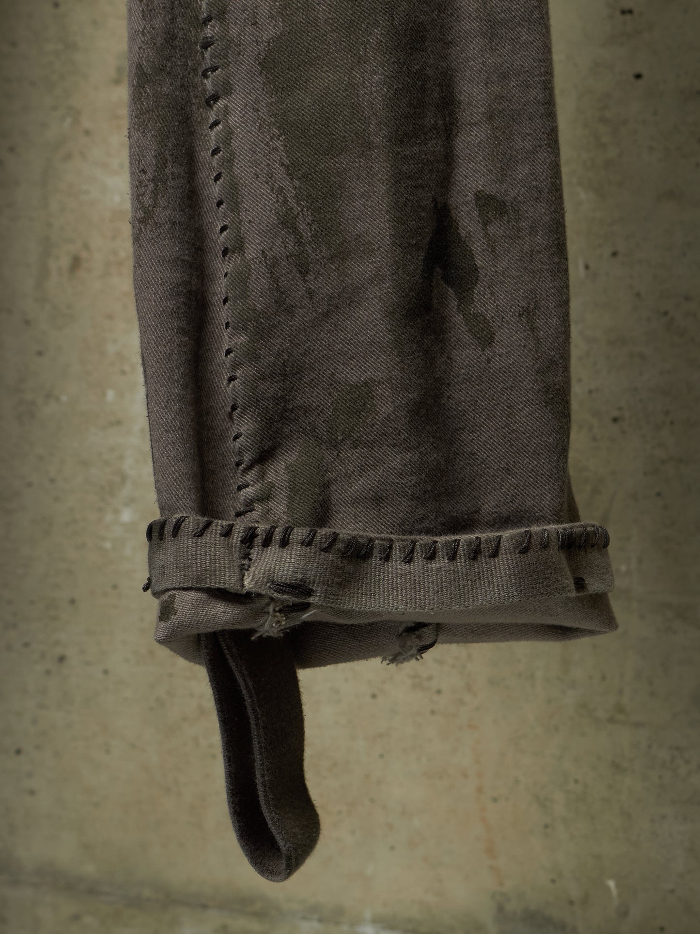 Boris Bidjan Saberi AW24 ‘P13.HS TF F1939’ Dirty Light Carbon Hand Stitch Vinyl Coated Denim