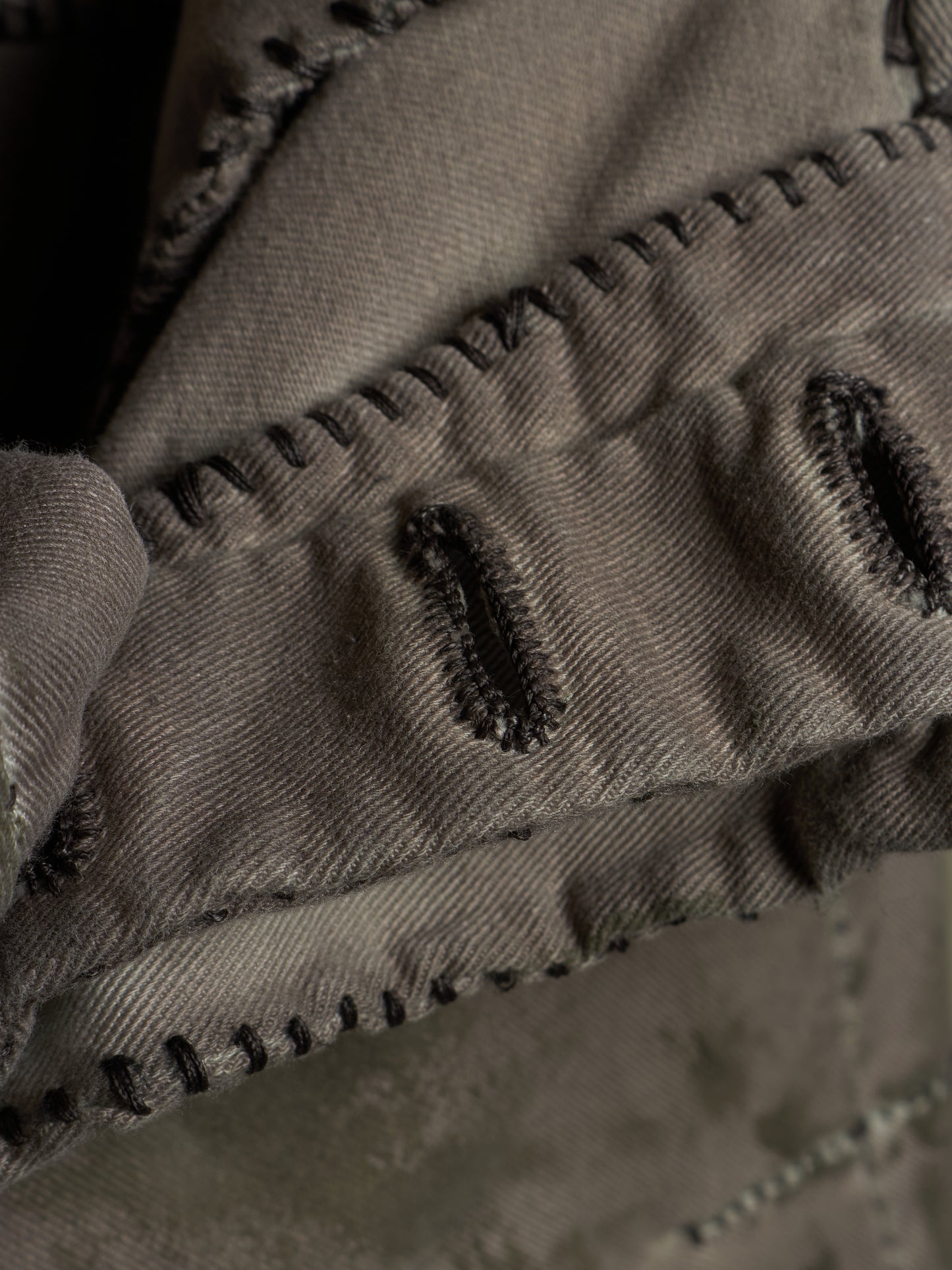 Boris Bidjan Saberi AW24 ‘P13.HS TF F1939’ Dirty Light Carbon Hand Stitch Vinyl Coated Denim