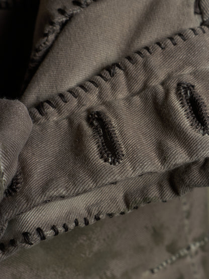 Boris Bidjan Saberi AW24 ‘P13.HS TF F1939’ Dirty Light Carbon Hand Stitch Vinyl Coated Denim