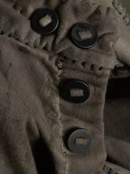 Boris Bidjan Saberi AW24 ‘P13.HS TF F1939’ Dirty Light Carbon Hand Stitch Vinyl Coated Denim