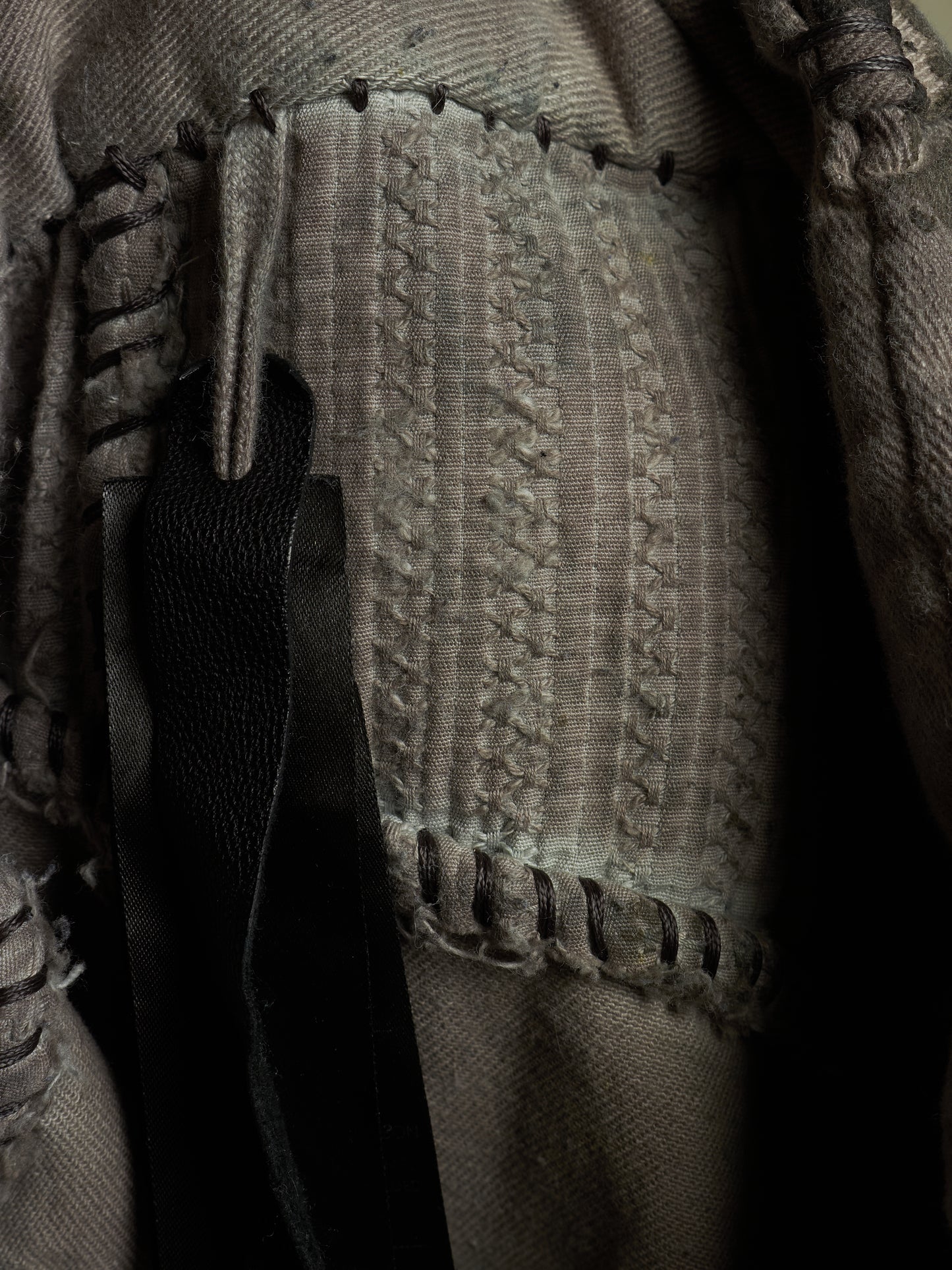 Boris Bidjan Saberi AW24 ‘P13.HS TF F1939’ Dirty Light Carbon Hand Stitch Vinyl Coated Denim