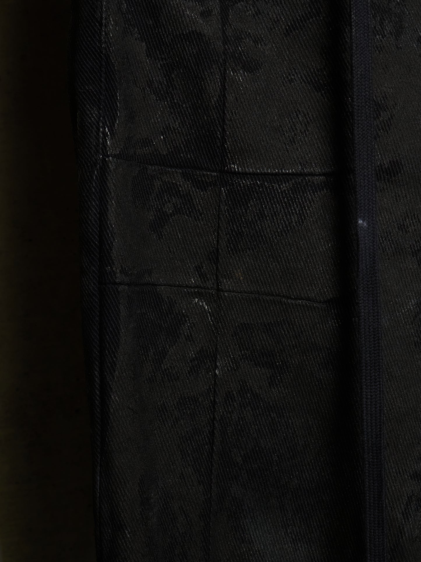Boris Bidjan Saberi SS16 'WP2 F1405K' Black Object-Dyed Vinyl Processed Skinny Stretch Denim