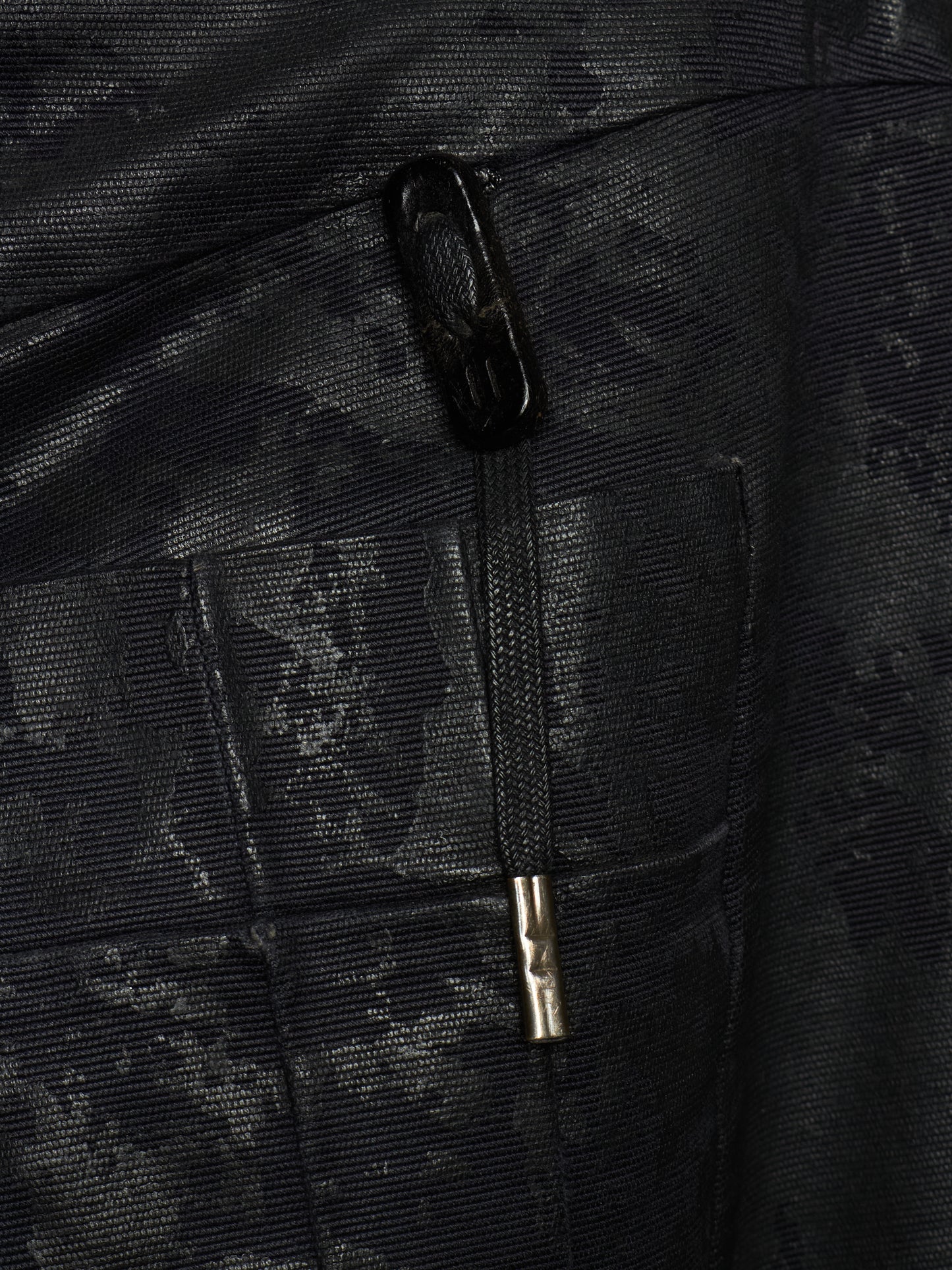 Boris Bidjan Saberi SS16 'WP2 F1405K' Black Object-Dyed Vinyl Processed Skinny Stretch Denim