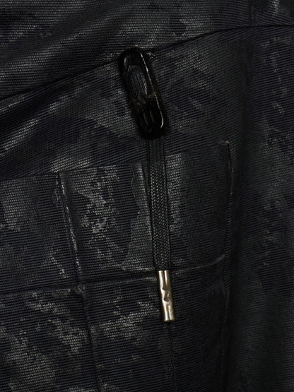 Boris Bidjan Saberi SS16 'WP2 F1405K' Black Object-Dyed Vinyl Processed Skinny Stretch Denim