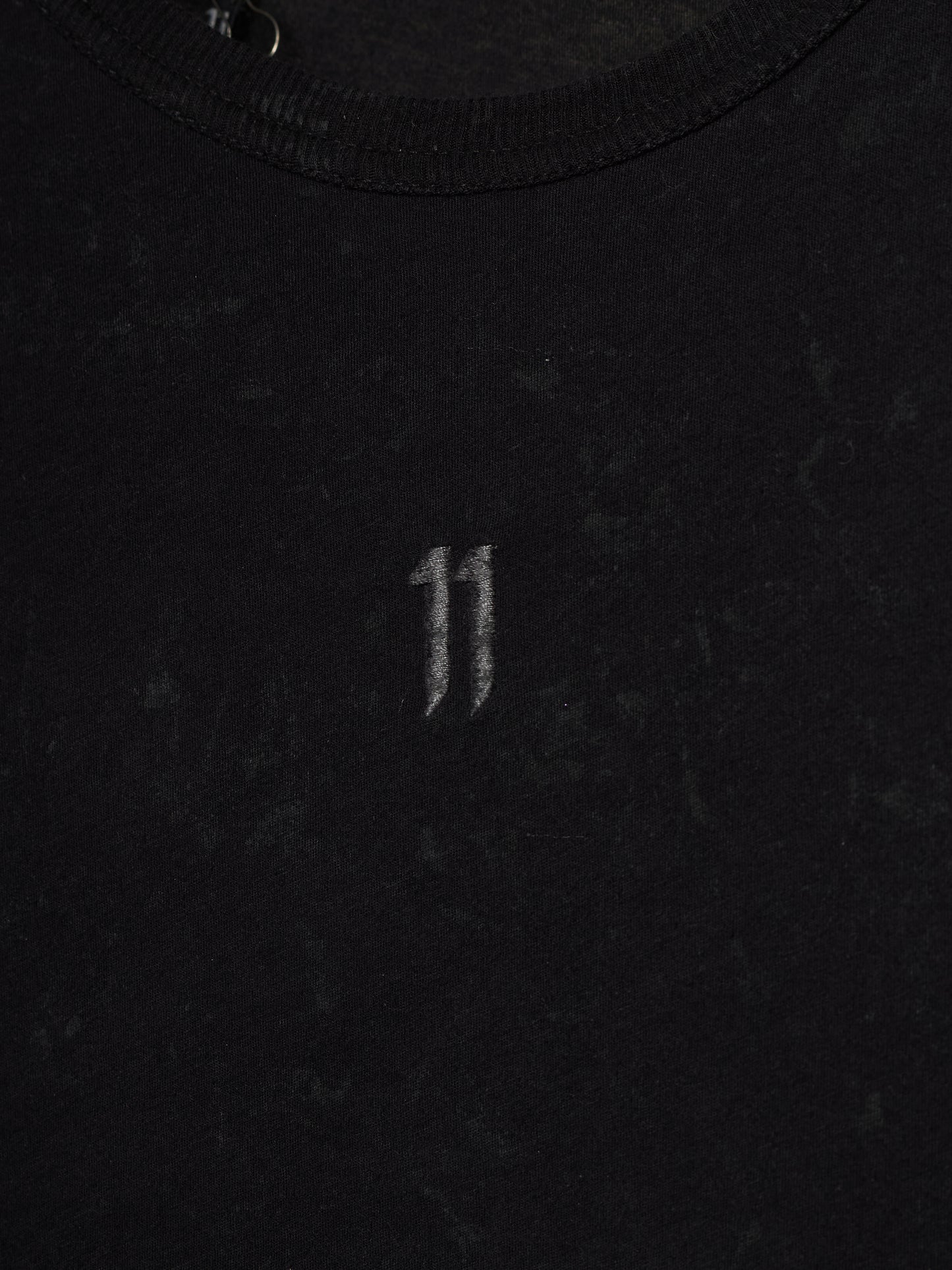 11 by Boris Bidjan Saberi Overlock Vinyl Treated Logo Embroidered Longline T-shirt