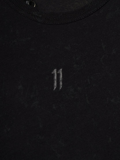 11 by Boris Bidjan Saberi Overlock Vinyl Treated Logo Embroidered Longline T-shirt