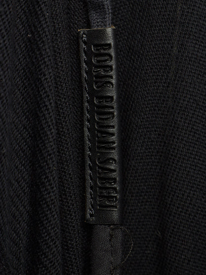 Boris Bidjan Saberi 2010s 'KN6' Black Piece-dyed Cotton Open Front Hooded Cardigan