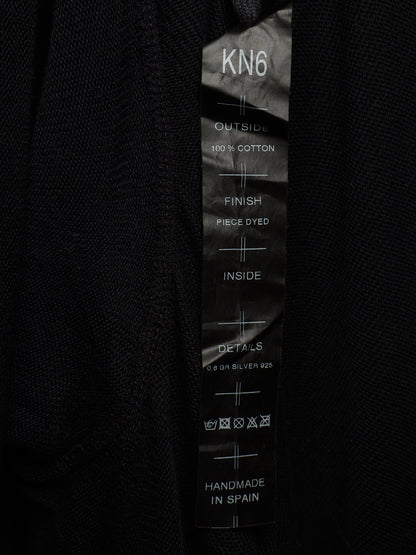 Boris Bidjan Saberi 2010s 'KN6' Black Piece-dyed Cotton Open Front Hooded Cardigan