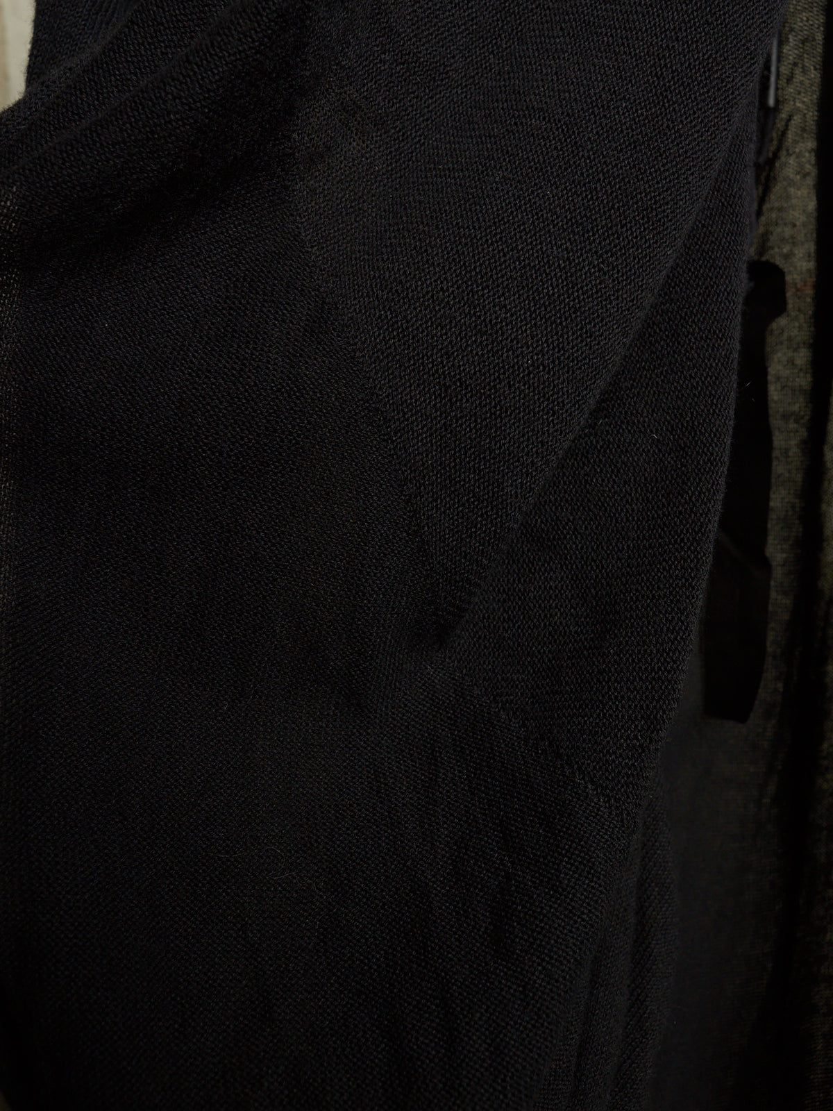 Boris Bidjan Saberi 2010s 'KN6' Black Piece-dyed Cotton Open Front Hooded Cardigan