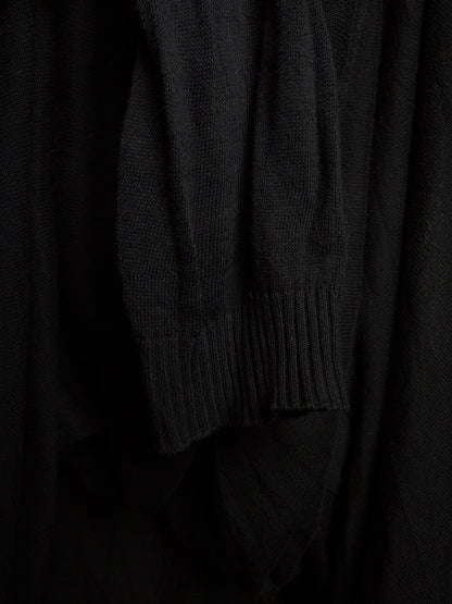 Boris Bidjan Saberi 2010s 'KN6' Black Piece-dyed Cotton Open Front Hooded Cardigan