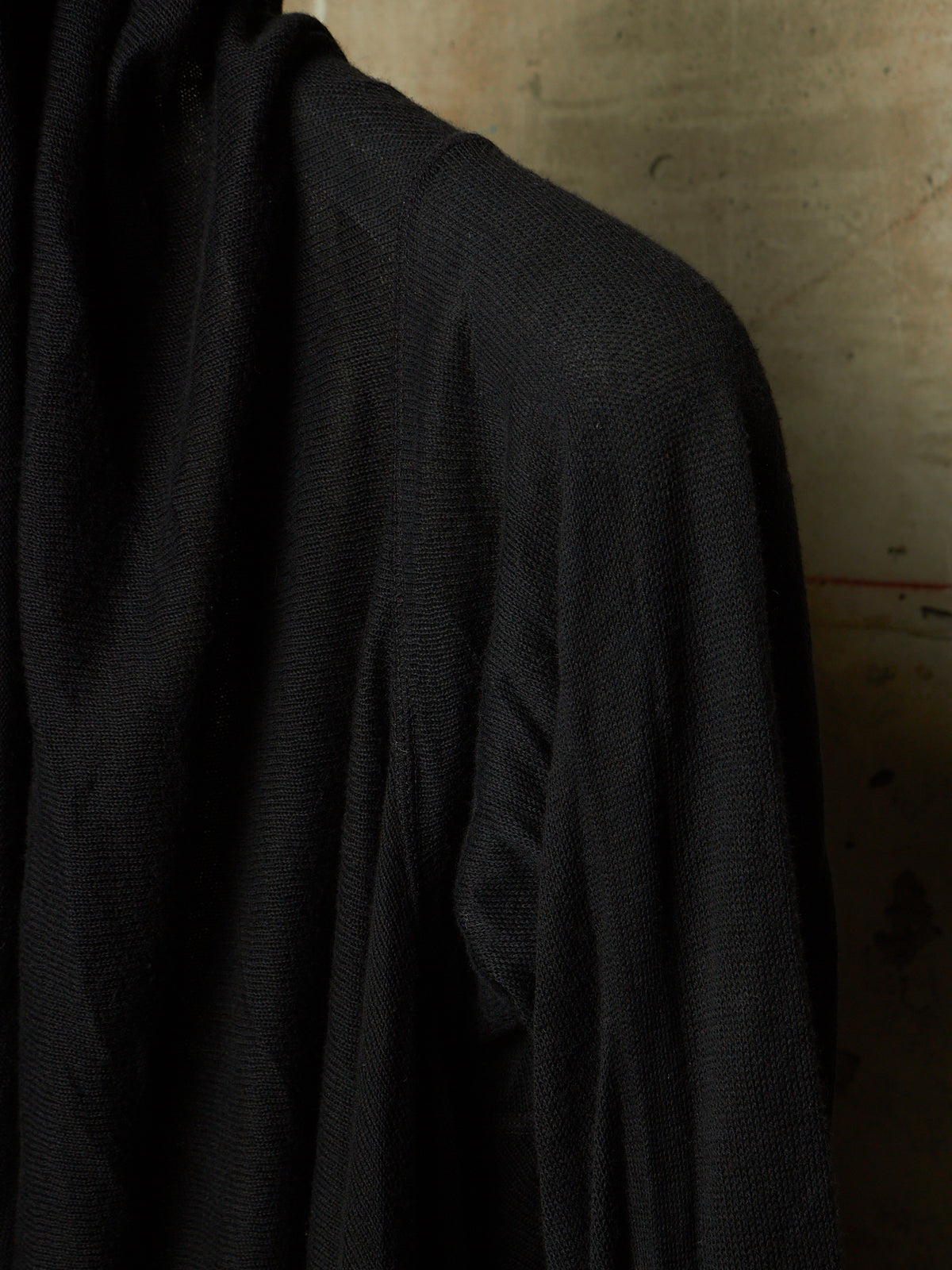Boris Bidjan Saberi 2010s 'KN6' Black Piece-dyed Cotton Open Front Hooded Cardigan