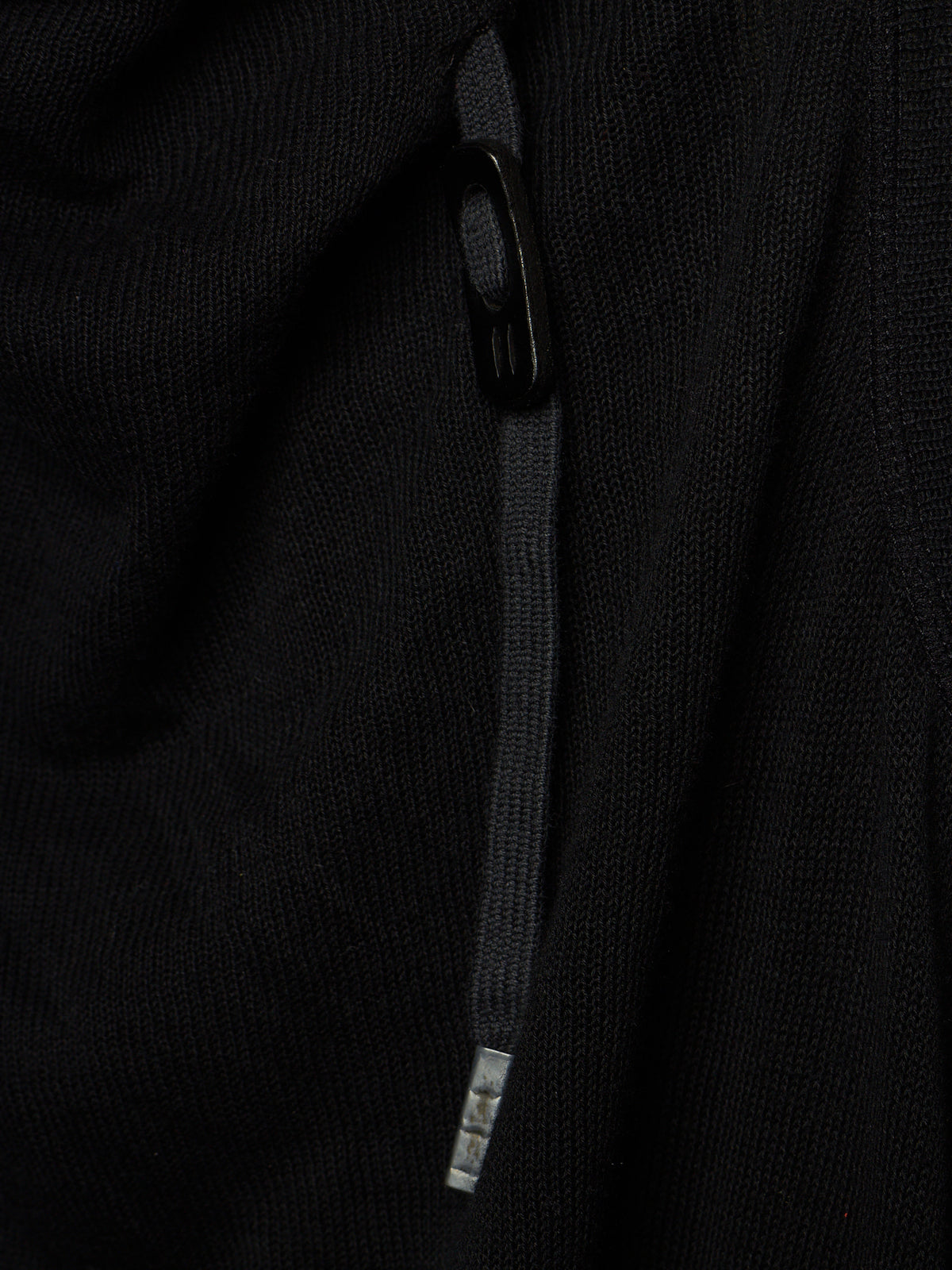 Boris Bidjan Saberi 2010s 'KN6' Black Piece-dyed Cotton Open Front Hooded Cardigan