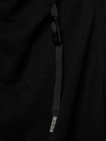 Boris Bidjan Saberi 2010s 'KN6' Black Piece-dyed Cotton Open Front Hooded Cardigan