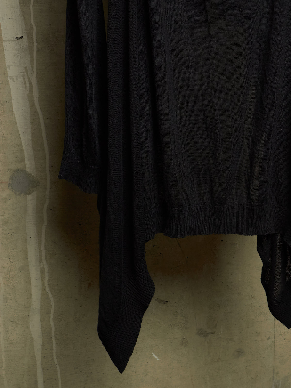 Boris Bidjan Saberi 2010s 'KN6' Black Piece-dyed Cotton Open Front Hooded Cardigan