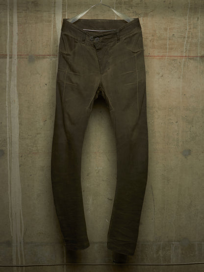 Boris Bidjan Saberi 2010s ‘P13’ Dirty Grey Resin Dyed J-Cut Denim