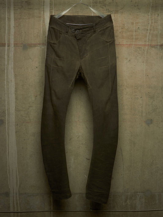 Boris Bidjan Saberi 2010s ‘P13’ Dirty Grey Resin Dyed J-Cut Denim