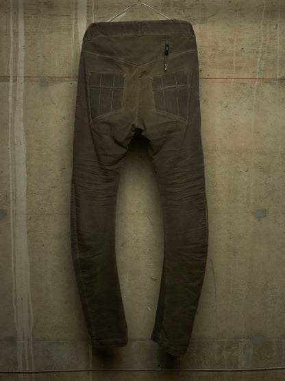 Boris Bidjan Saberi 2010s ‘P13’ Dirty Grey Resin Dyed J-Cut Denim
