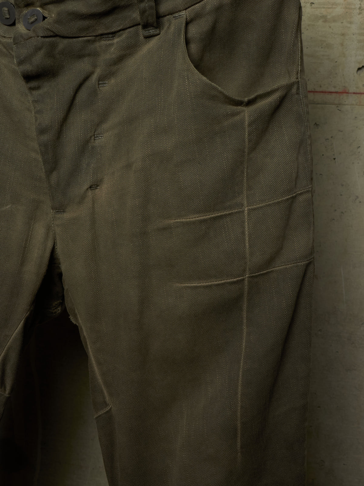 Boris Bidjan Saberi 2010s ‘P13’ Dirty Grey Resin Dyed J-Cut Denim