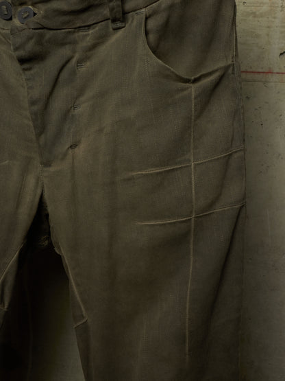 Boris Bidjan Saberi 2010s ‘P13’ Dirty Grey Resin Dyed J-Cut Denim