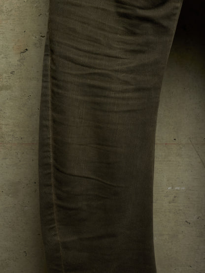 Boris Bidjan Saberi 2010s ‘P13’ Dirty Grey Resin Dyed J-Cut Denim