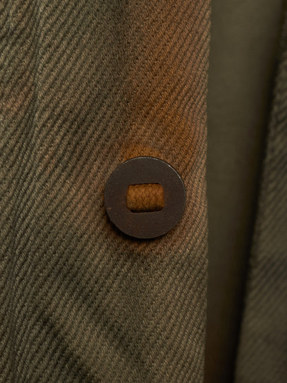Boris Bidjan Saberi 2010s 'TEJANA 1' Hybrid Rustic Grey Cotton Twill Brown Kangaroo Leather Sleeve Jacket