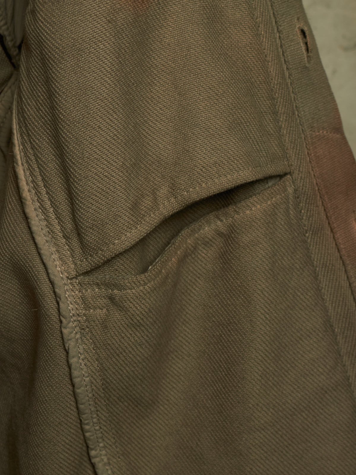 Boris Bidjan Saberi 2010s 'TEJANA 1' Hybrid Rustic Grey Cotton Twill Brown Kangaroo Leather Sleeve Jacket