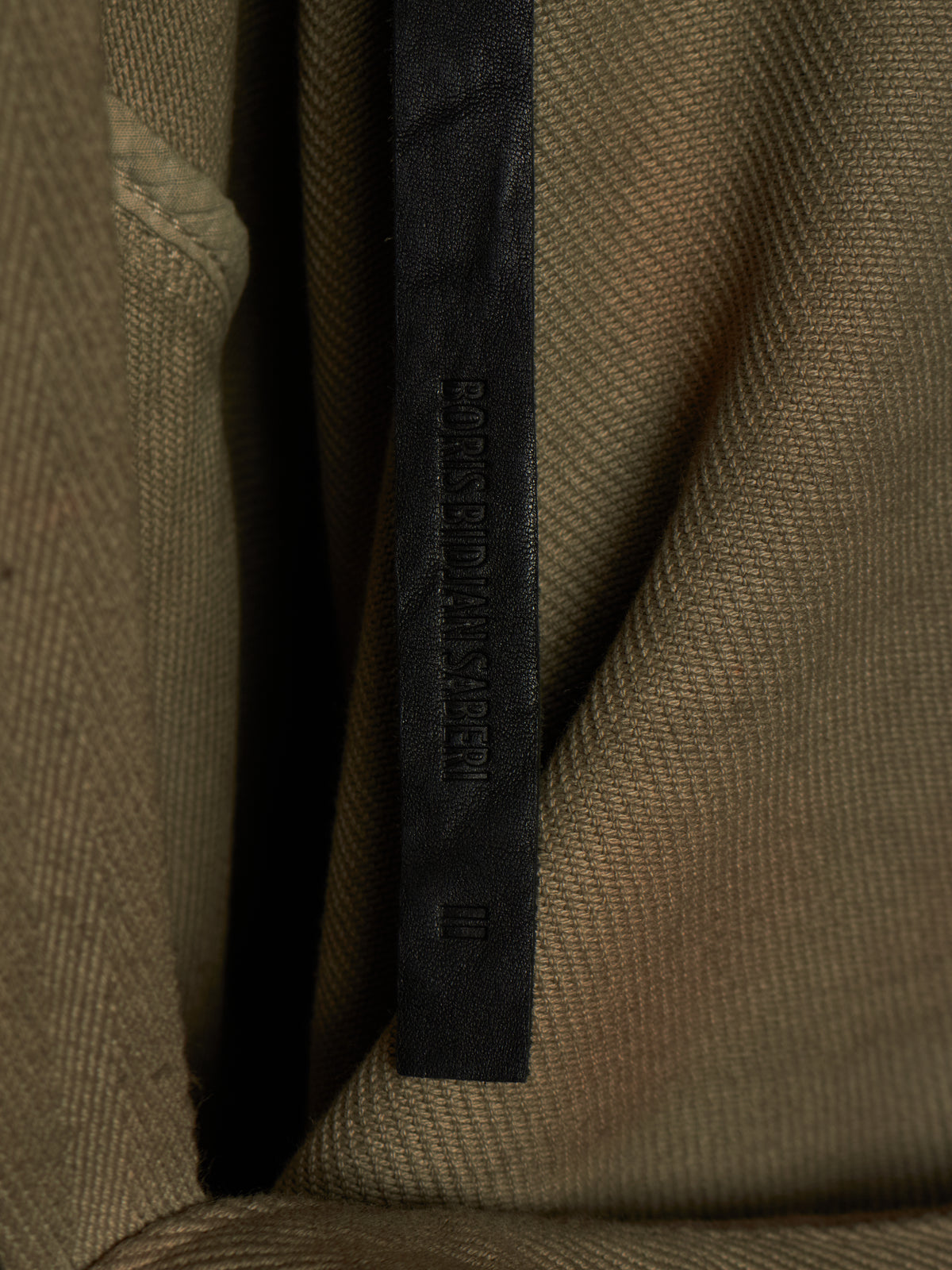 Boris Bidjan Saberi 2010s 'TEJANA 1' Hybrid Rustic Grey Cotton Twill Brown Kangaroo Leather Sleeve Jacket