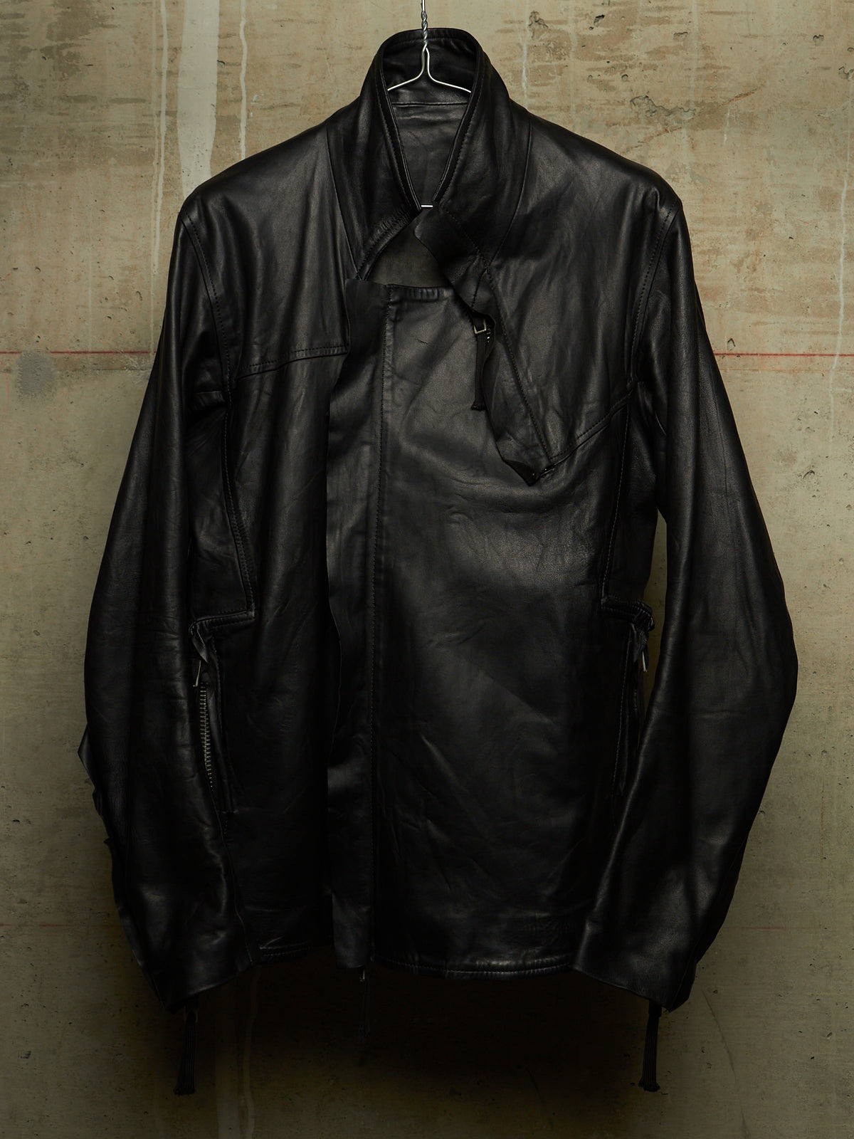 Boris Bidjan Saberi AW11-12 'J3-F211' Black Oil Finished Lamb Leather Jacket