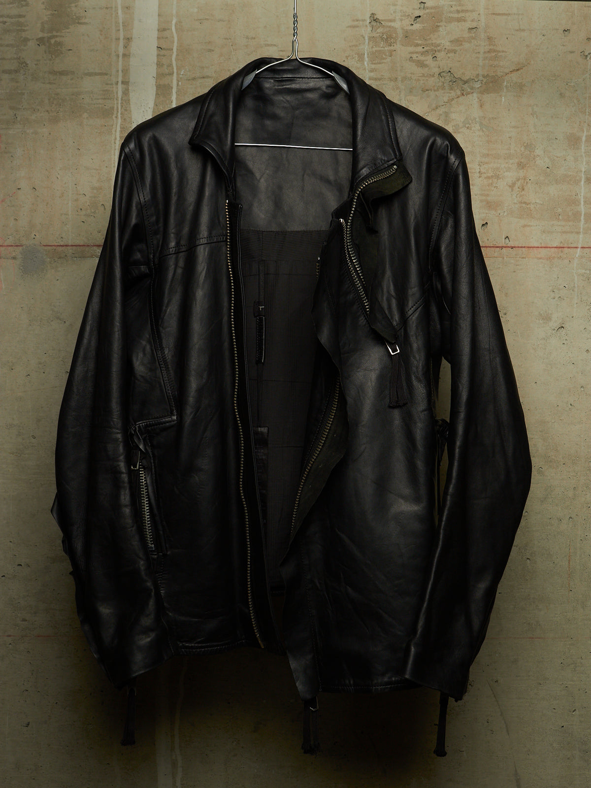 Boris Bidjan Saberi AW11-12 'J3-F211' Black Oil Finished Lamb Leather Jacket