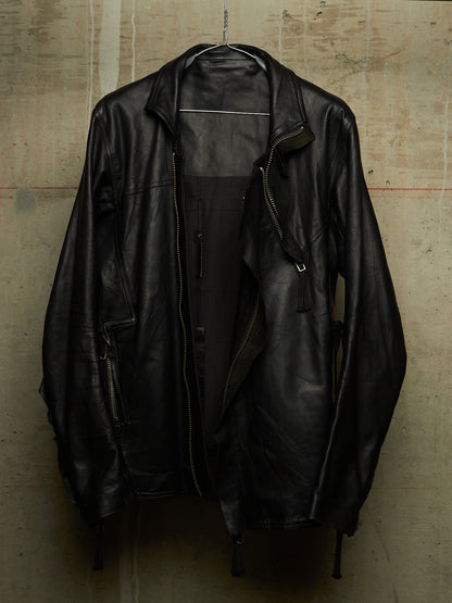 Boris Bidjan Saberi AW11-12 'J3-F211' Black Oil Finished Lamb Leather Jacket