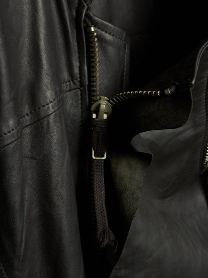 Boris Bidjan Saberi AW11-12 'J3-F211' Black Oil Finished Lamb Leather Jacket