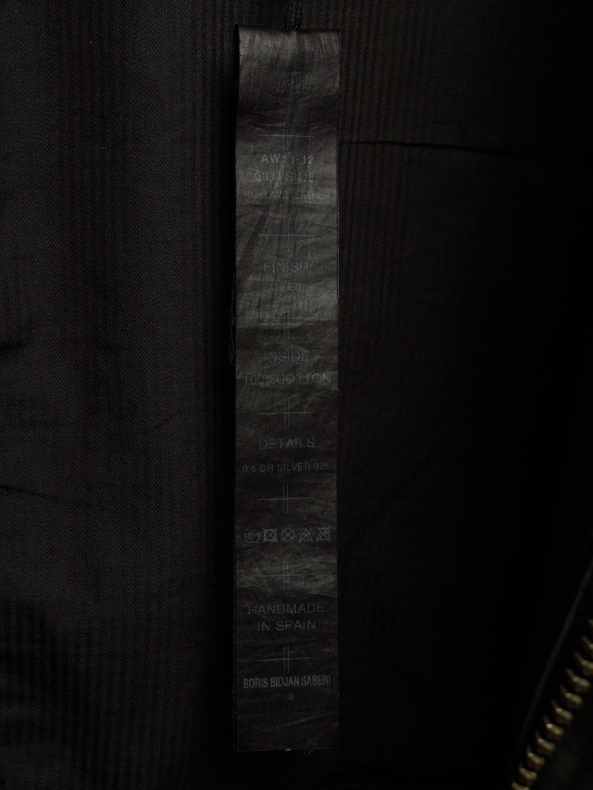 Boris Bidjan Saberi AW11-12 'J3-F211' Black Oil Finished Lamb Leather Jacket