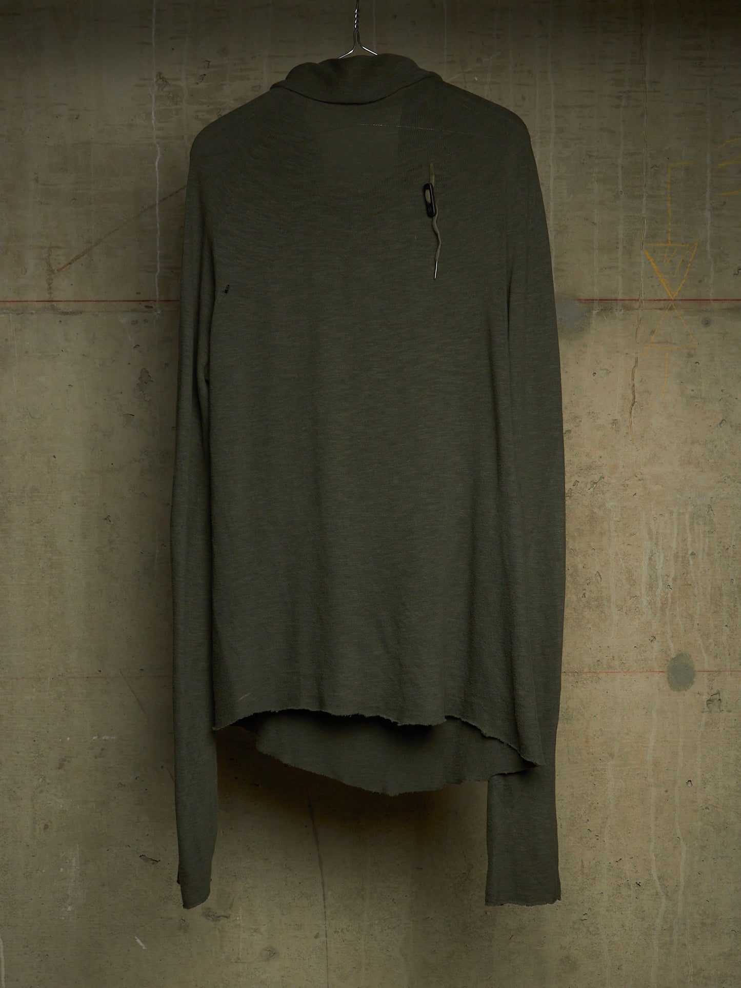 Boris Bidjan Saberi AW12-13 'KNF F311' Army Green Lightweight High Neck Cotton Knit Sweater
