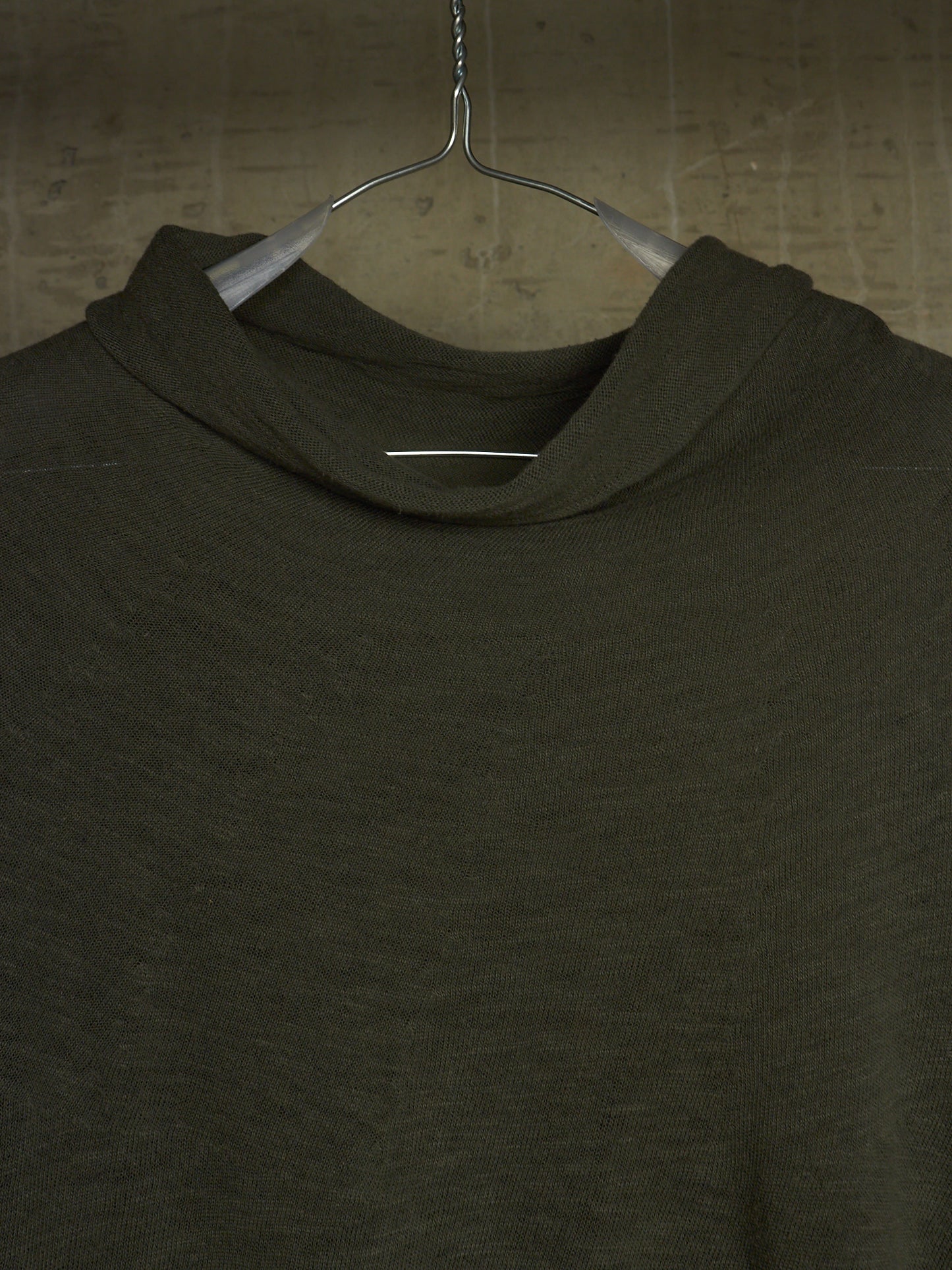 Boris Bidjan Saberi AW12-13 'KNF F311' Army Green Lightweight High Neck Cotton Knit Sweater