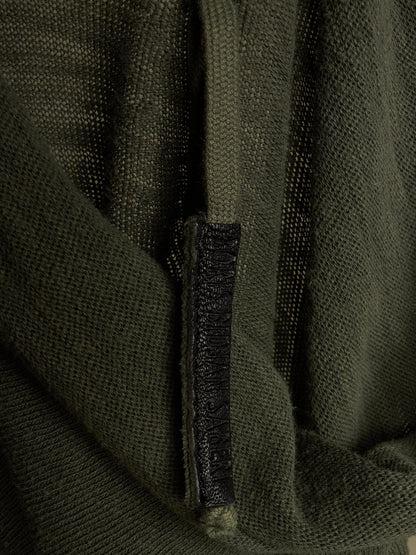 Boris Bidjan Saberi AW12-13 'KNF F311' Army Green Lightweight High Neck Cotton Knit Sweater